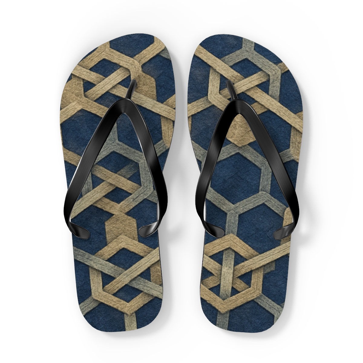 Celestial Hex Weave personalized beach flip flops