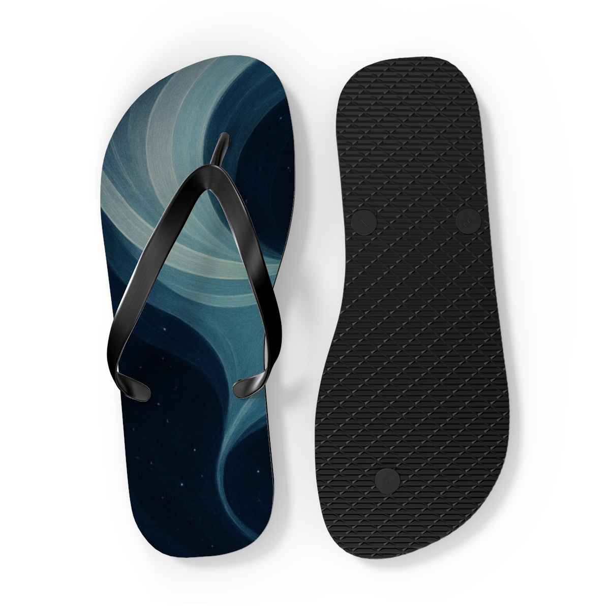Celestial Spiral Of The Silver Manta trendy printed flip flops