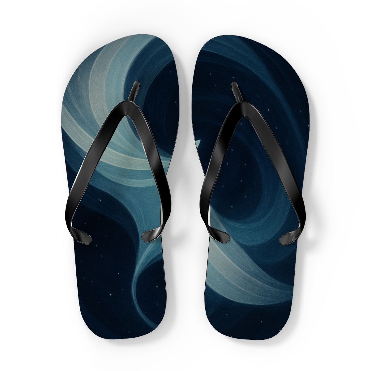 Celestial Spiral Of The Silver Manta trendy printed flip flops