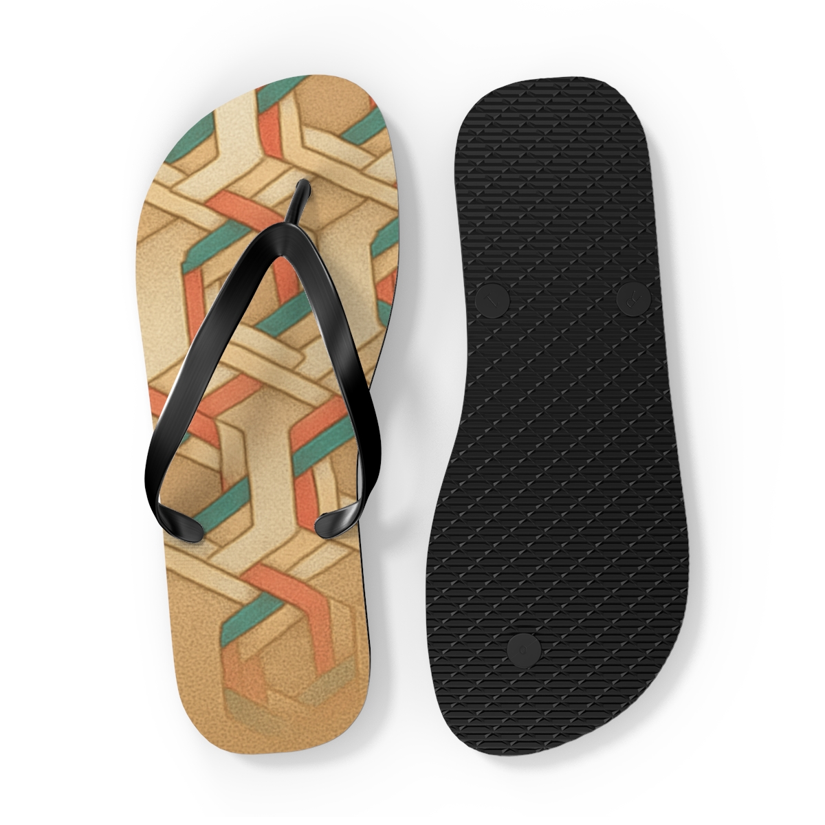 Cellular Hex Weave Gradient personalized beach flip flops