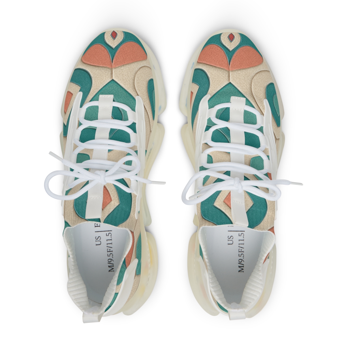 Hex Bloom Pixel Tessellation unique printed sneakers