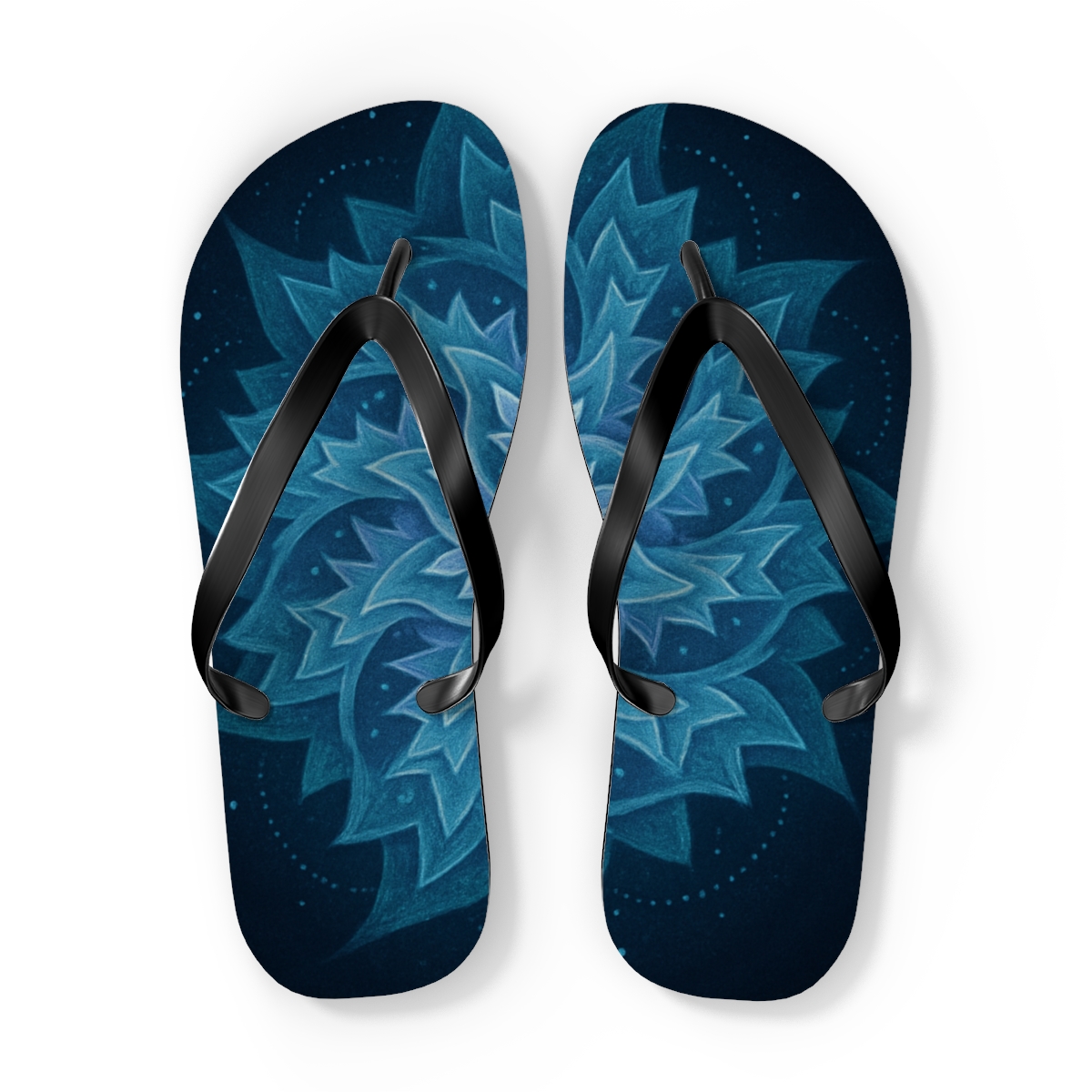 Stellar Spiral Rosette designer logo flip flops