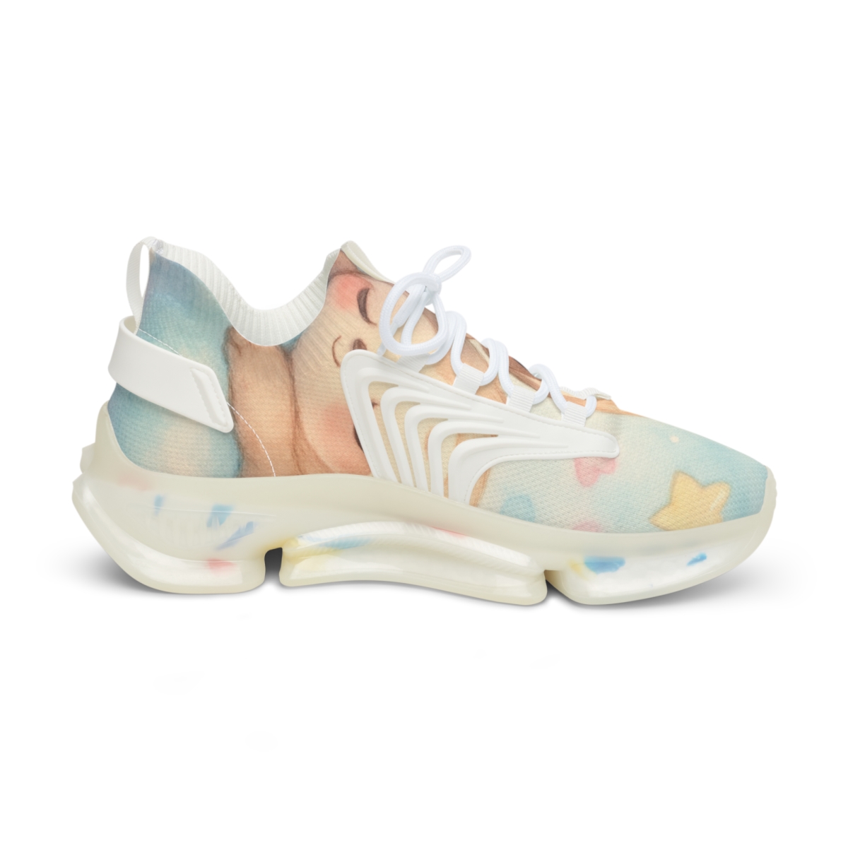 Cotton Candy Sloth Naps unique printed sneakers