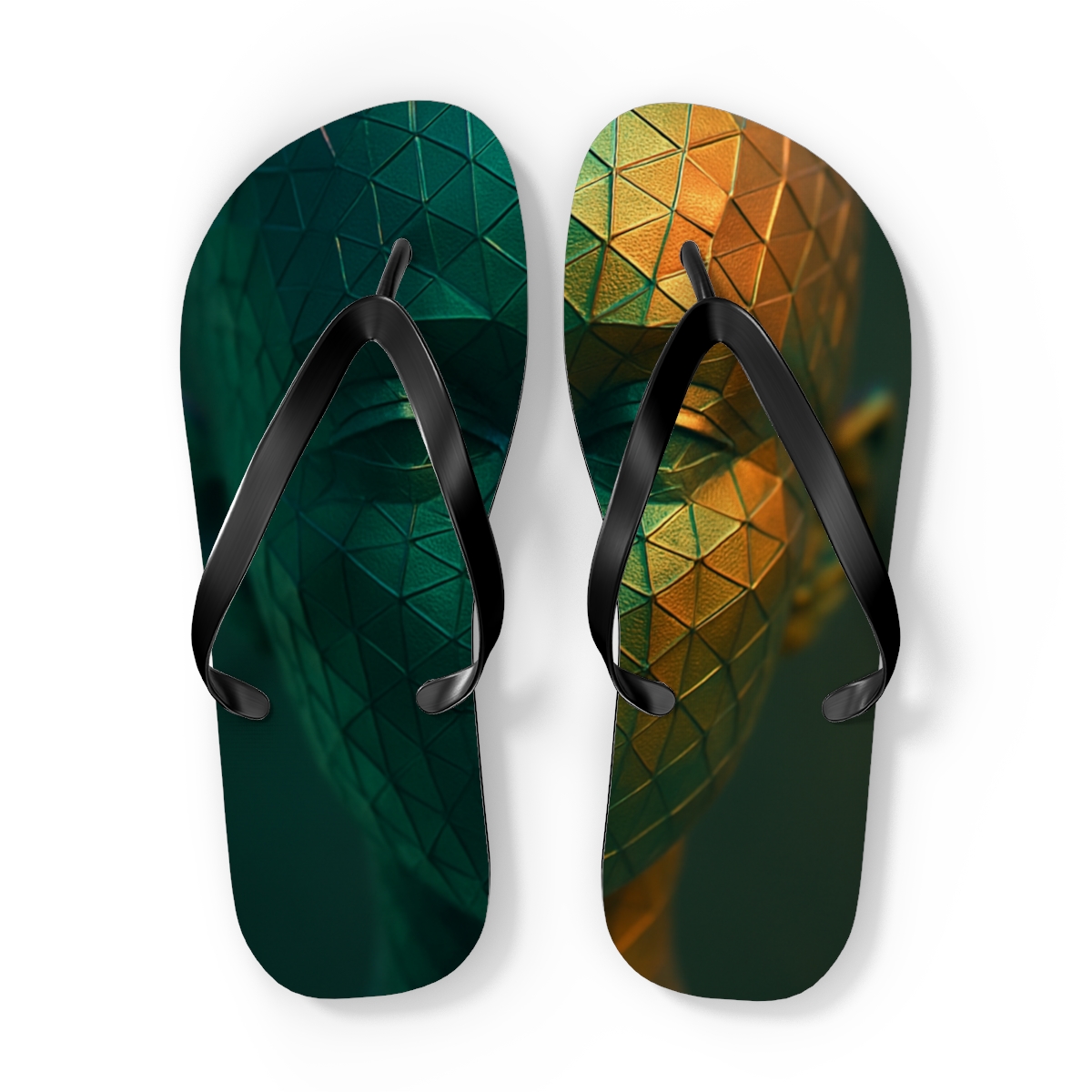 Chameleon Phase Shift Mosaic personalized beach flip flops