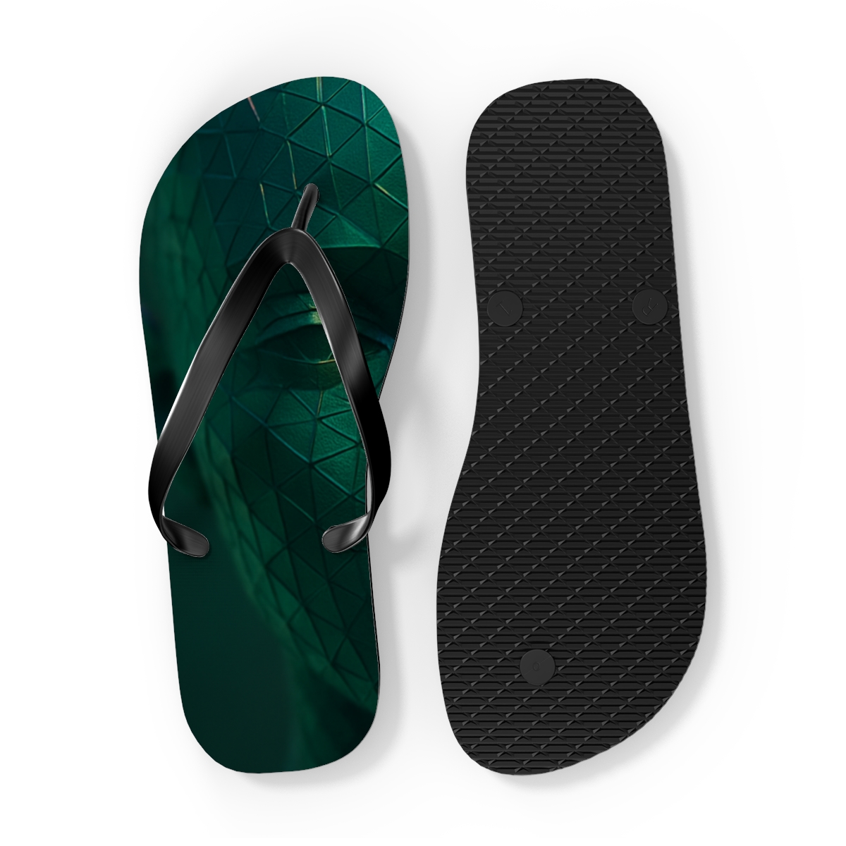 Chameleon Phase Shift Mosaic personalized beach flip flops