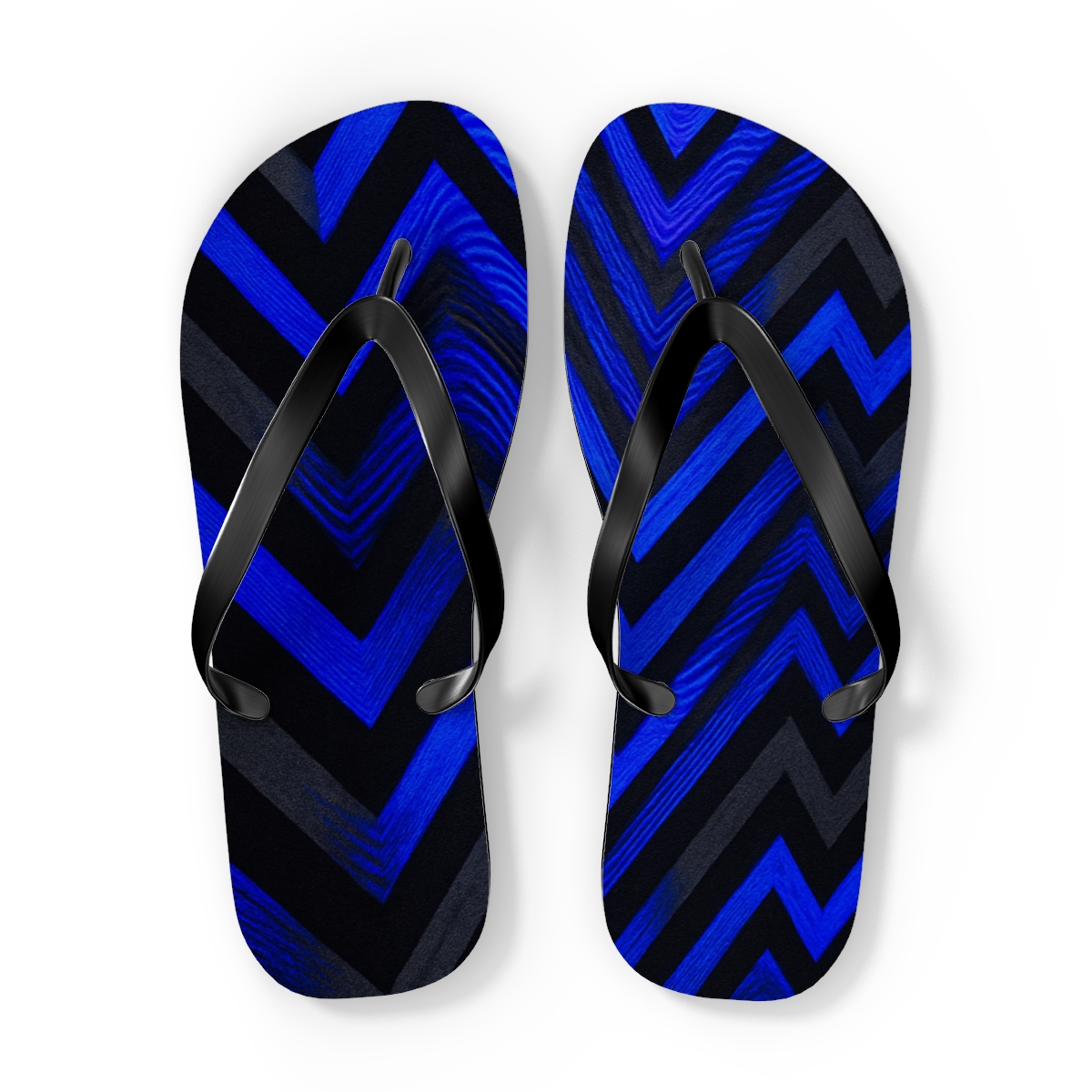 Chevron Moire Cascade colorful rubber flip flops