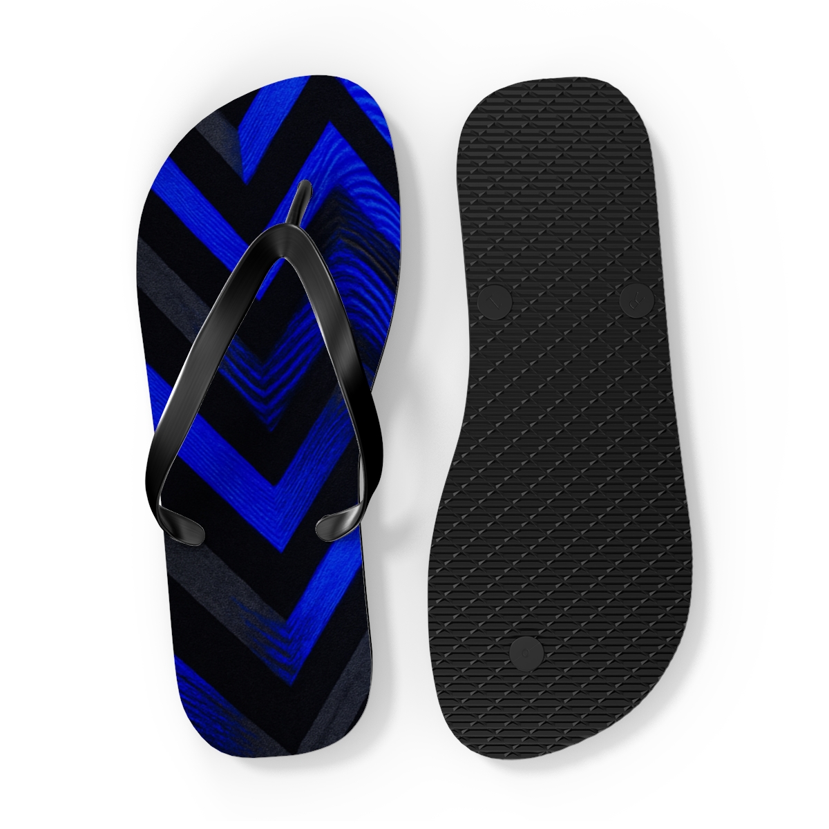 Chevron Moire Cascade colorful rubber flip flops