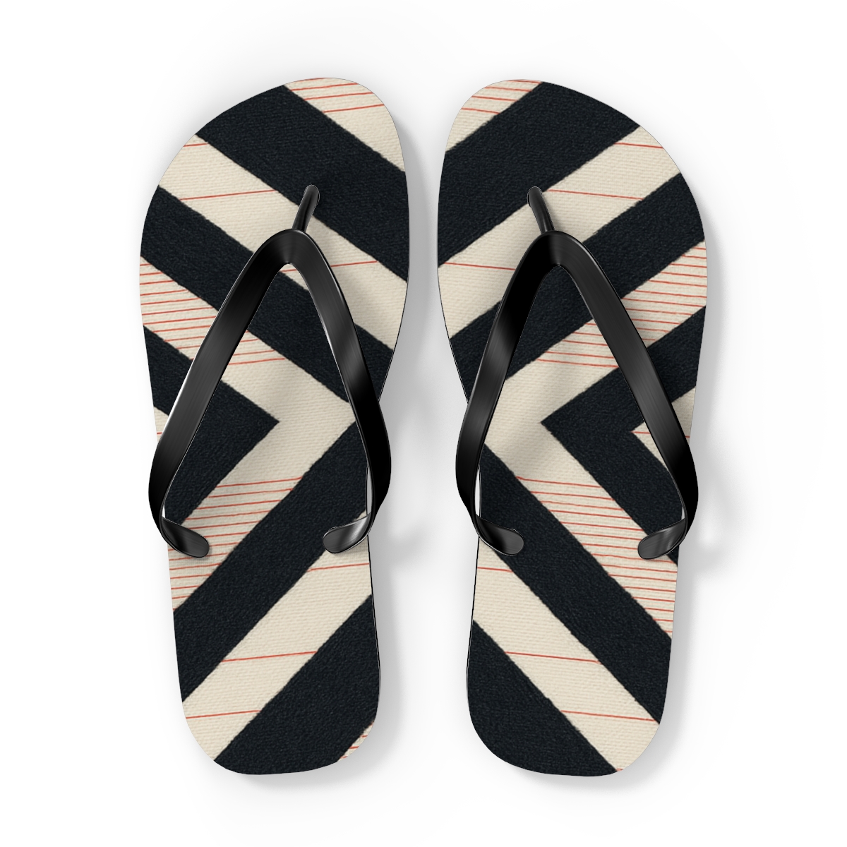 Chevron Pulse Matrix trendy printed flip flops