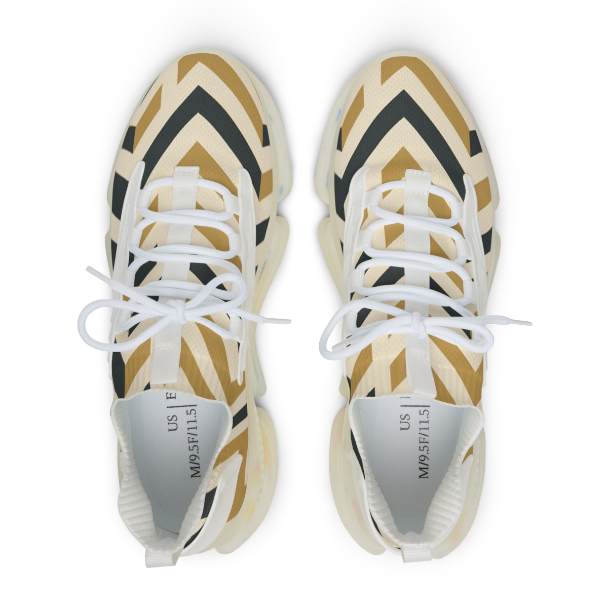 Chevron Step Grid personalized athletic sneakers