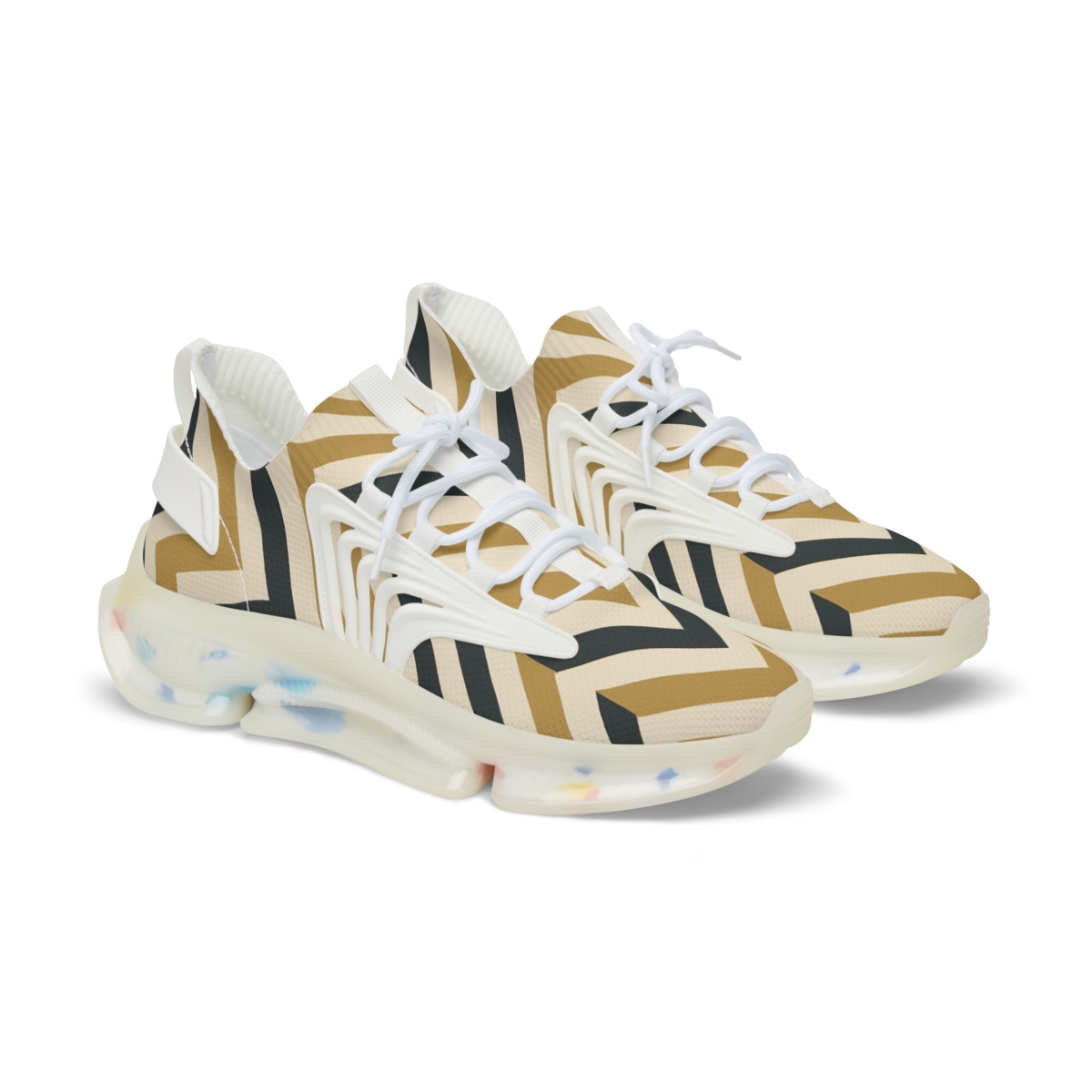 Chevron Step Grid personalized athletic sneakers