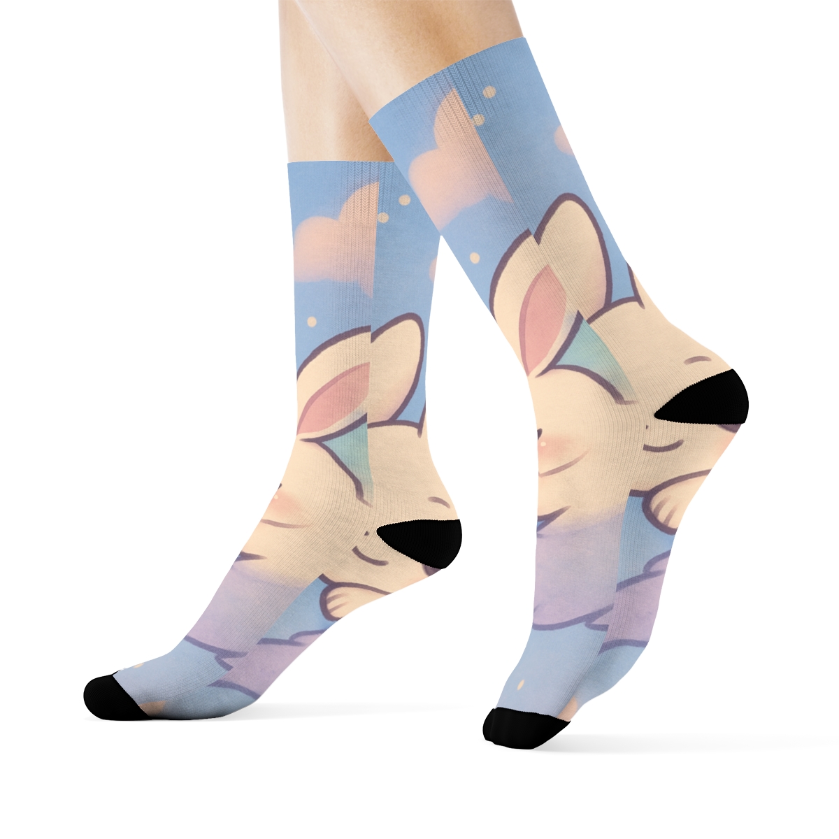 Chibi Comet Bunny Sleepover comfortable cotton socks