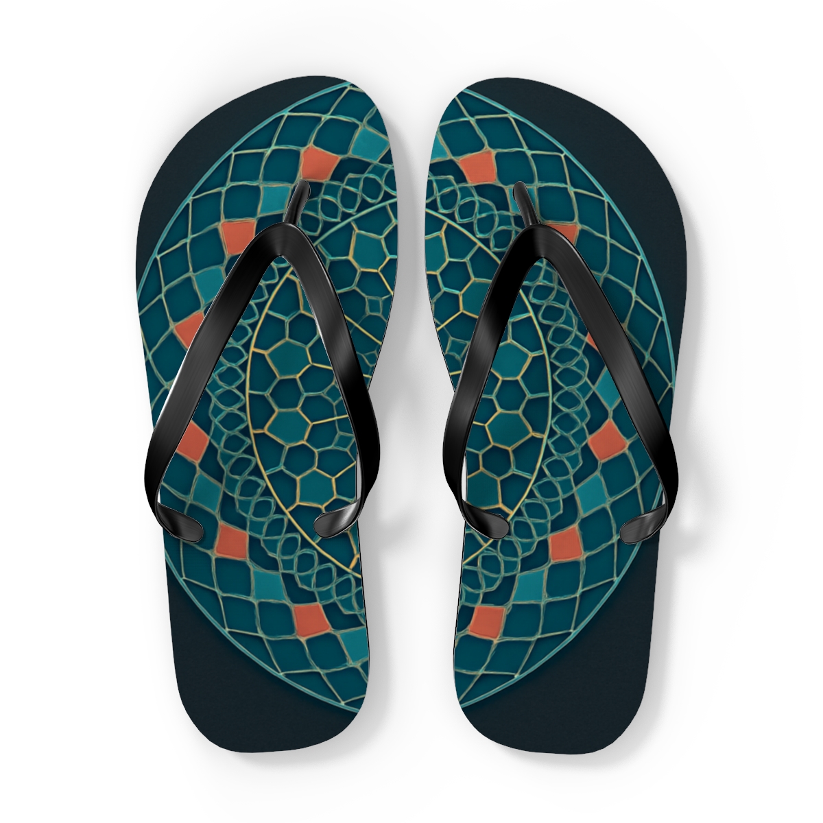 Chromatic Lattice Halo personalized beach flip flops