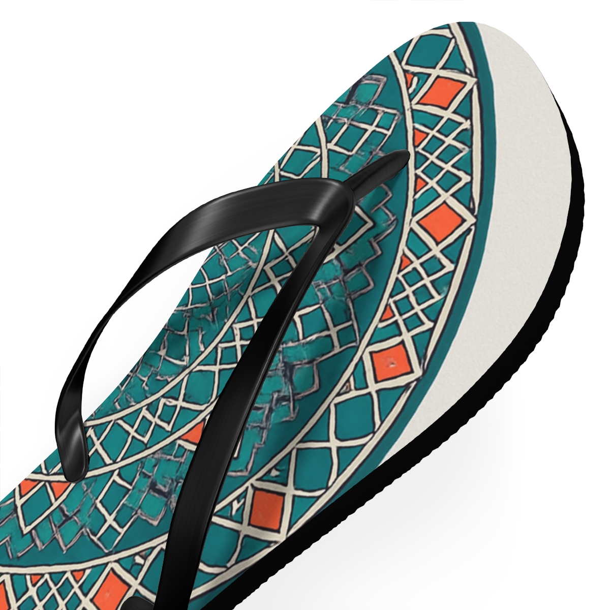 Chromatic Lattice Rosette colorful rubber flip flops