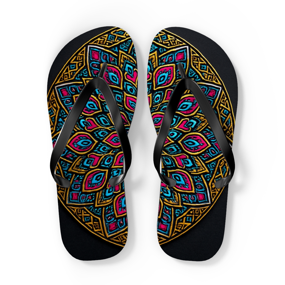 Chromatic Radial Filigree colorful rubber flip flops
