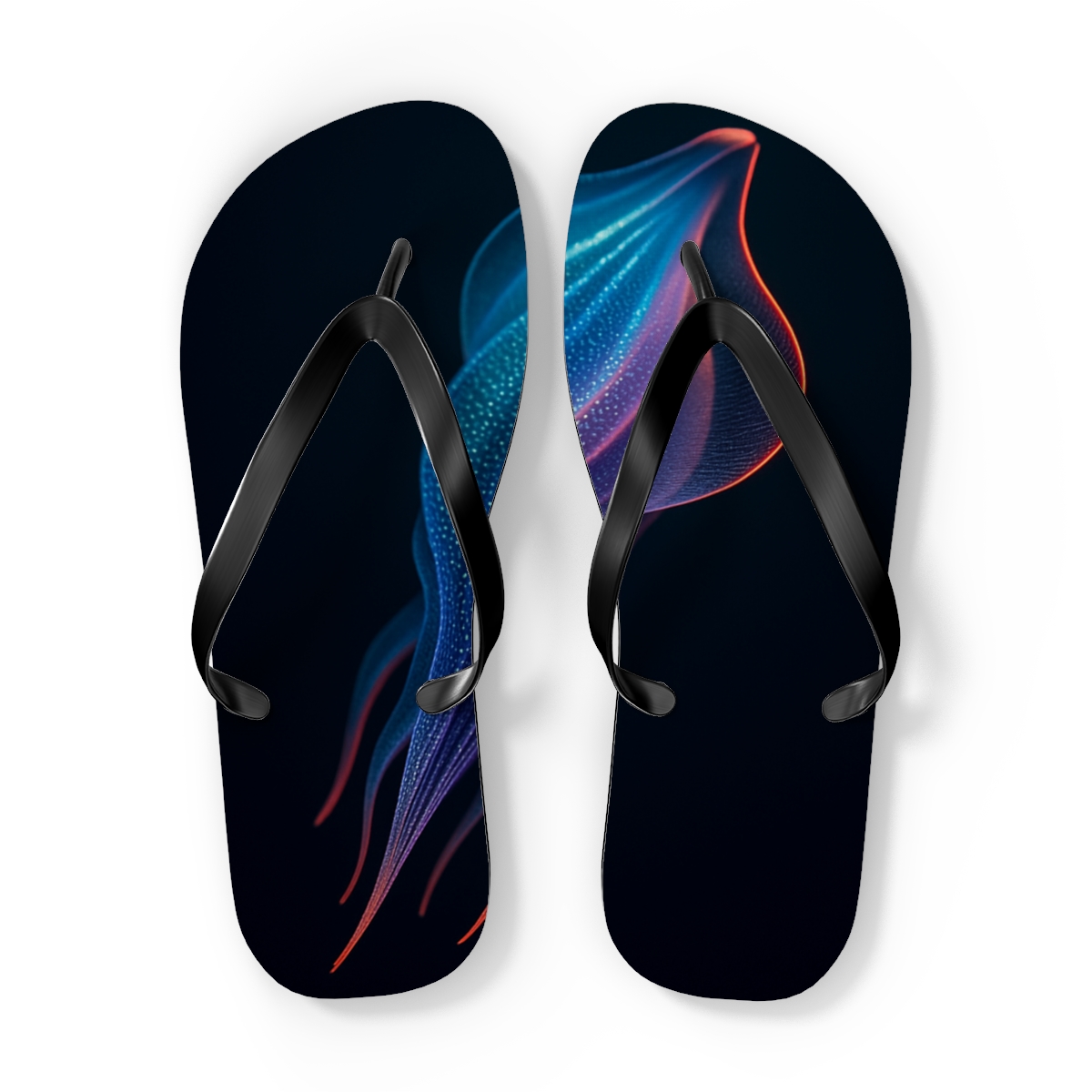 Chromatophore Pulse Of The Cuttlefish colorful rubber flip flops