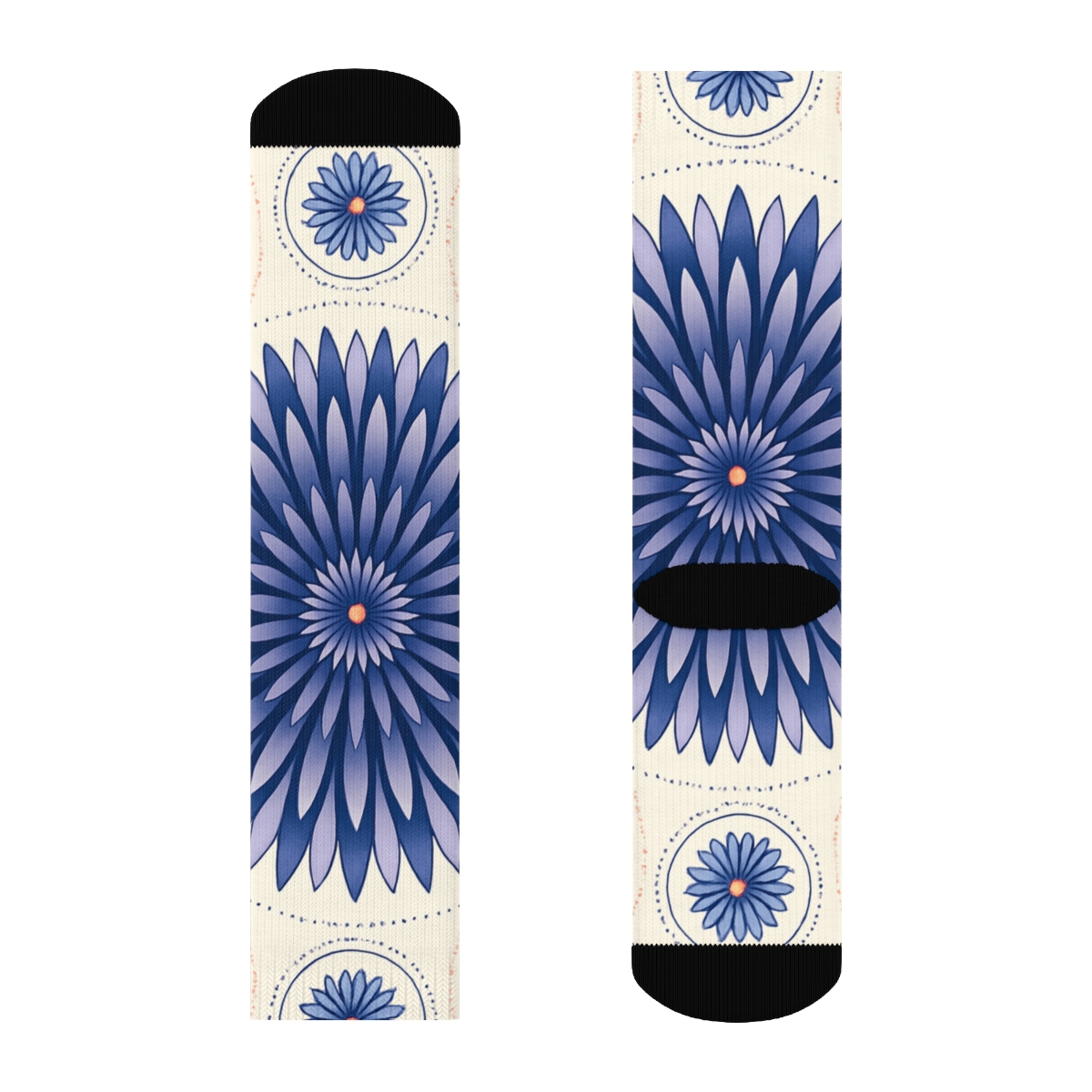 Chrysanthemum Pulse Rosette Array unique printed socks