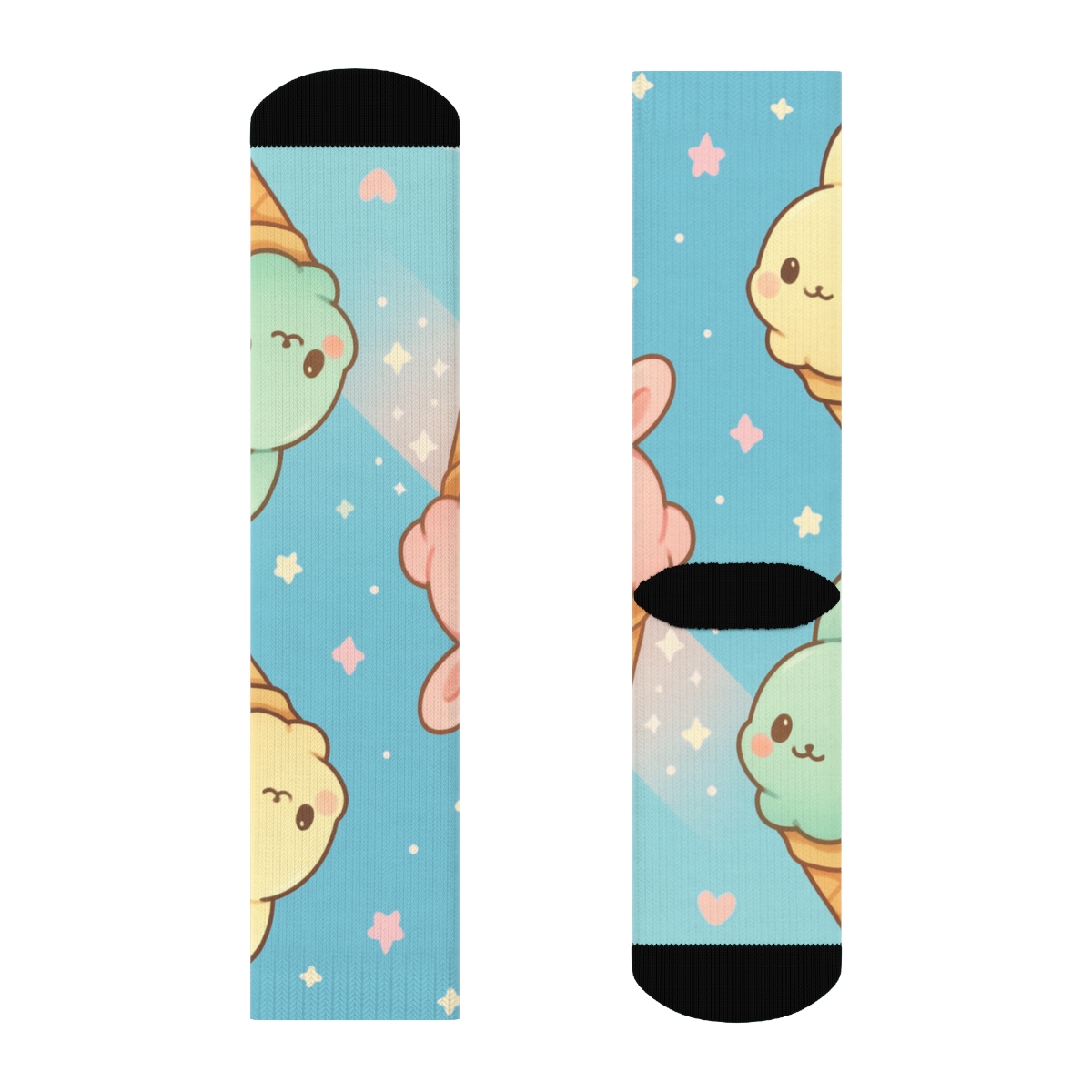 Comet Cream Bunny Cones trendy colorful socks