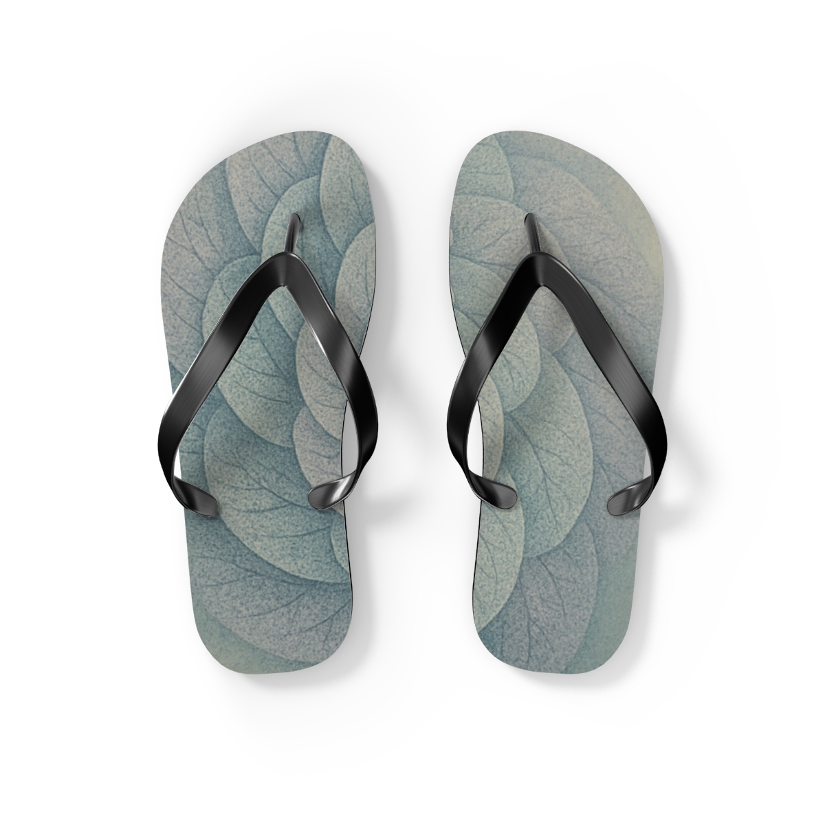 Teal Blossom Swirl Flip Flops