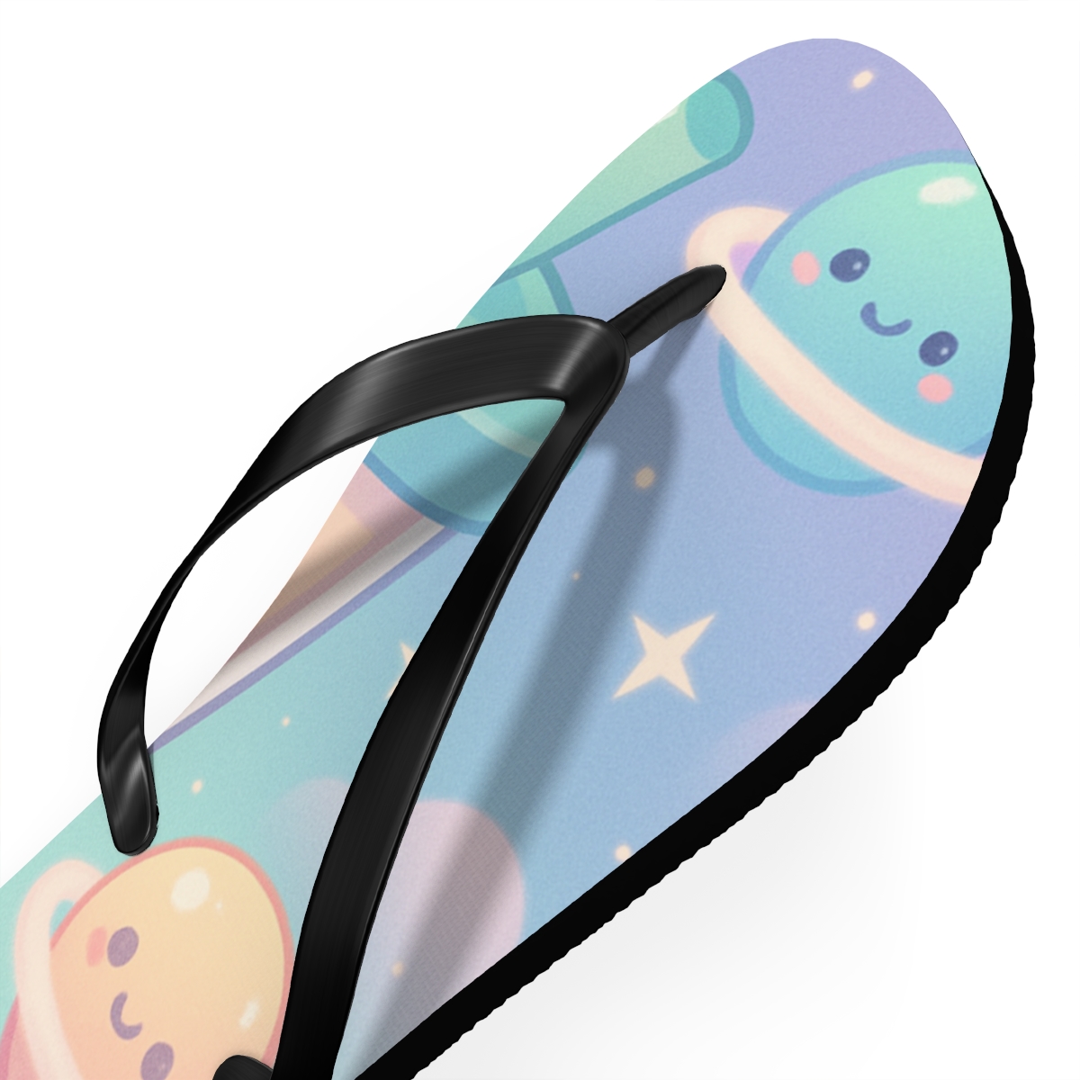 Cosmic Bubble Tea Constellation personalized beach flip flops
