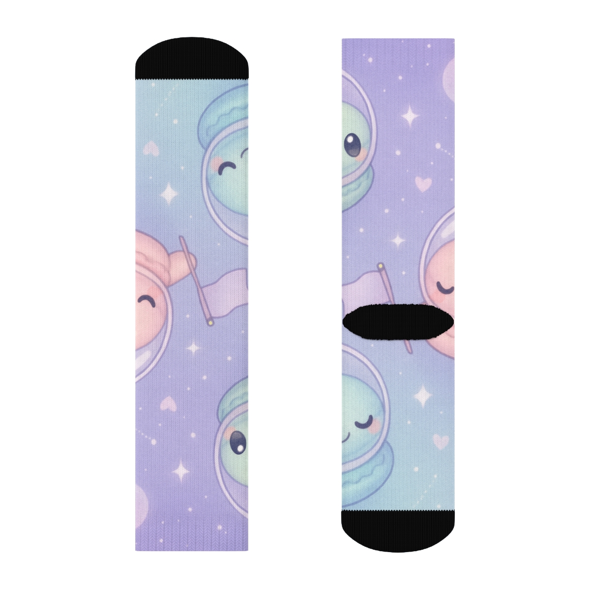 Cosmic Macaron Astronauts personalized cozy socks