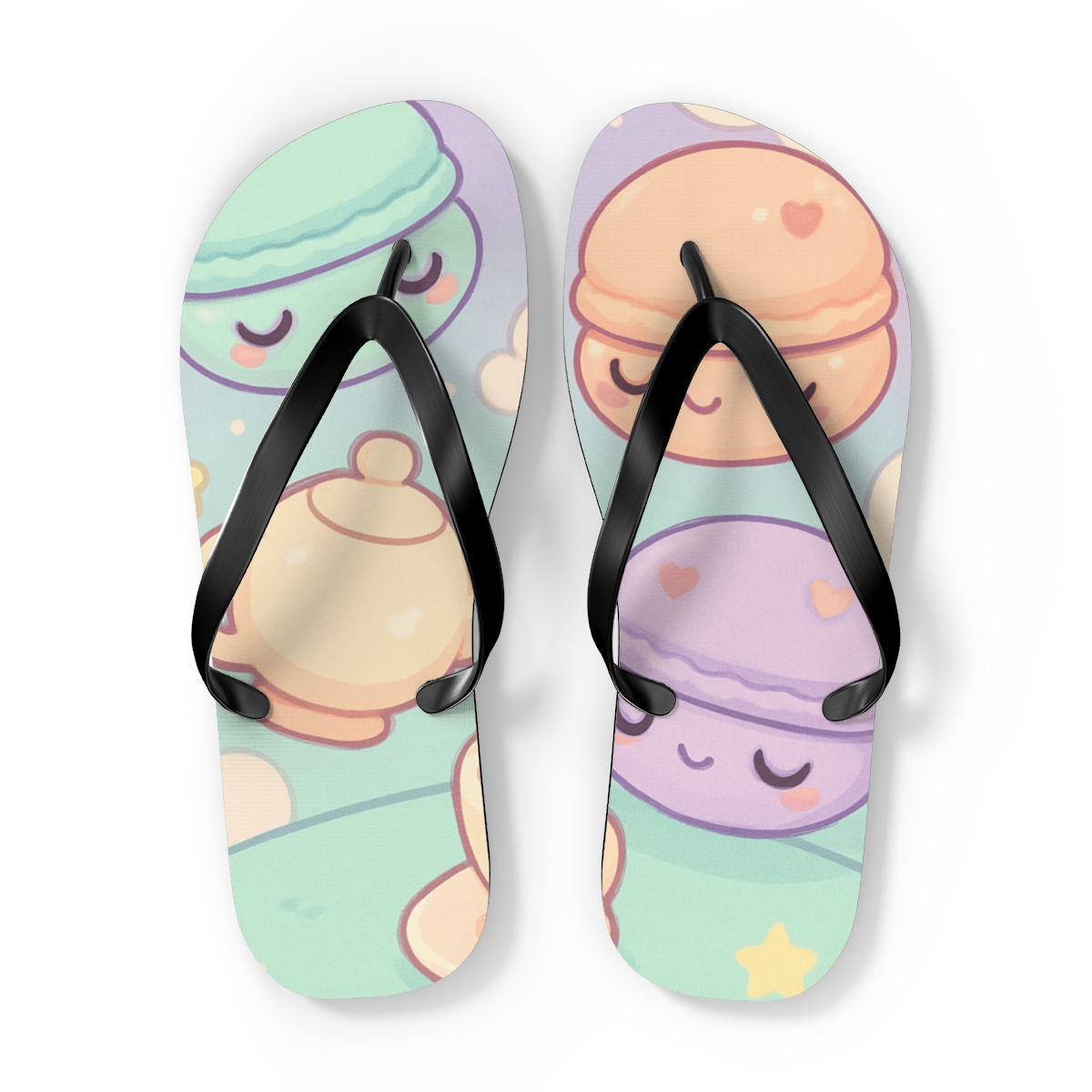 Cosmic Macaron Comet Cafe soft sole flip flops