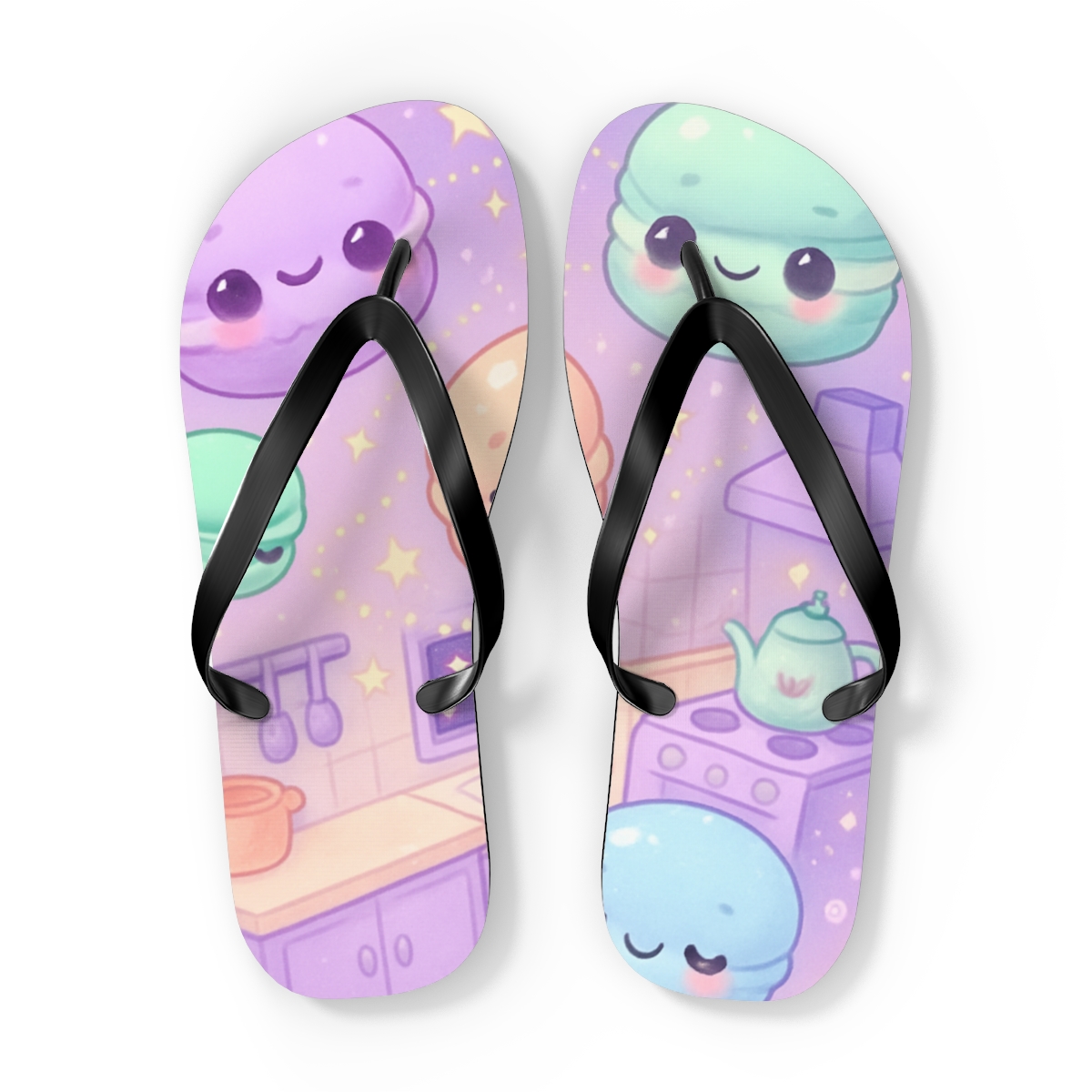 Cosmic Macaron Constellation soft sole flip flops