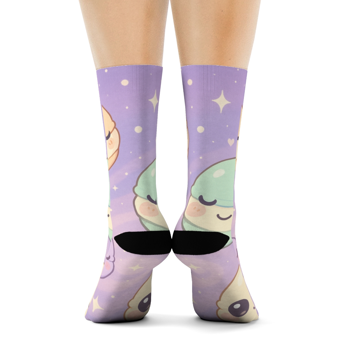 Cosmic Macaron Meteors designer logo socks