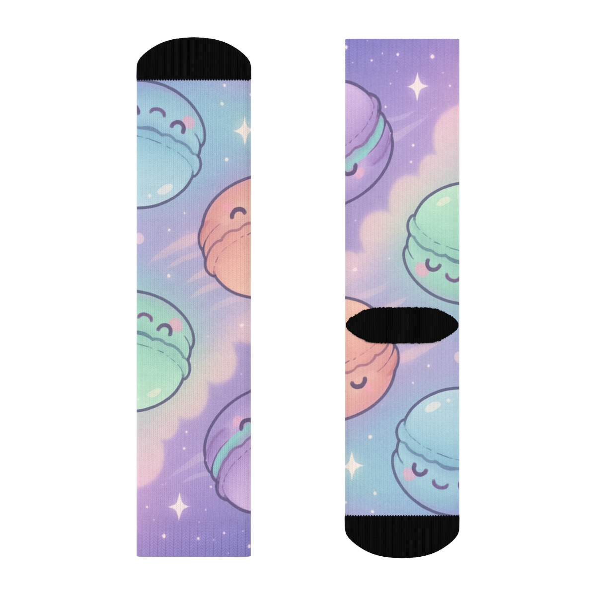 Cosmic Macaron Meteors personalized cozy socks