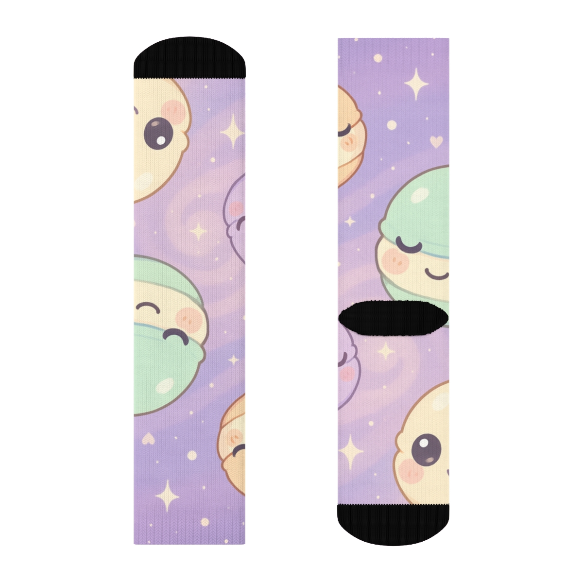 Cosmic Macaron Meteors designer logo socks