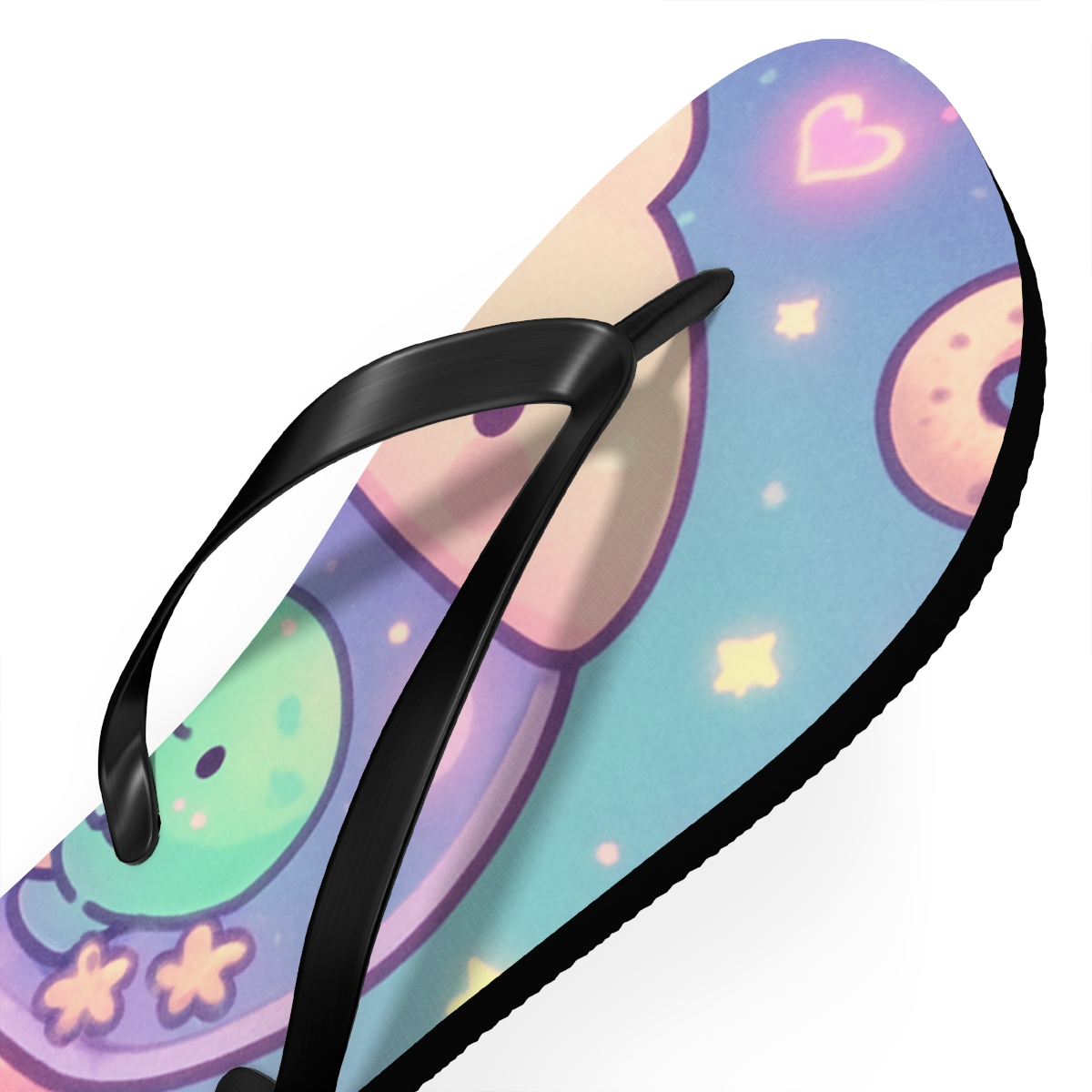 Cosmic Mochi Galaxy Cafe personalized beach flip flops