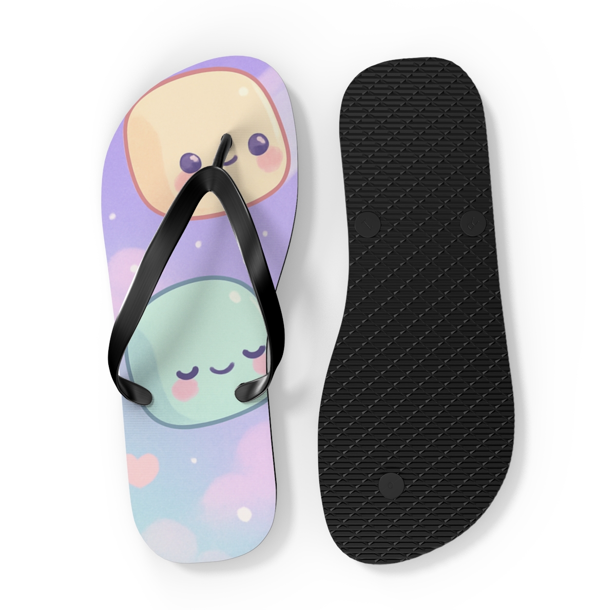 Cosmic Mochi Meteors colorful rubber flip flops
