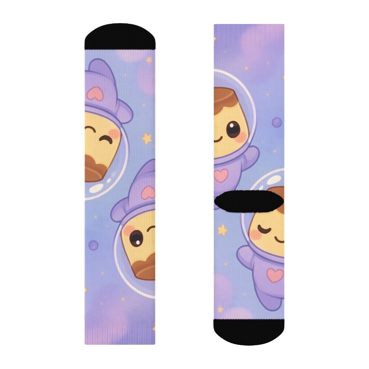 Cosmic Pudding Astronauts designer logo socks