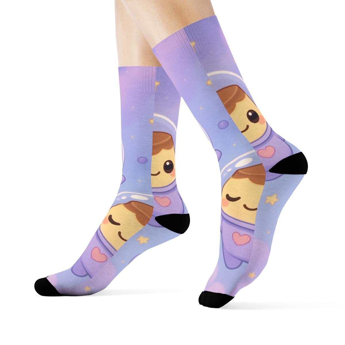 Cosmic Pudding Astronauts designer logo socks