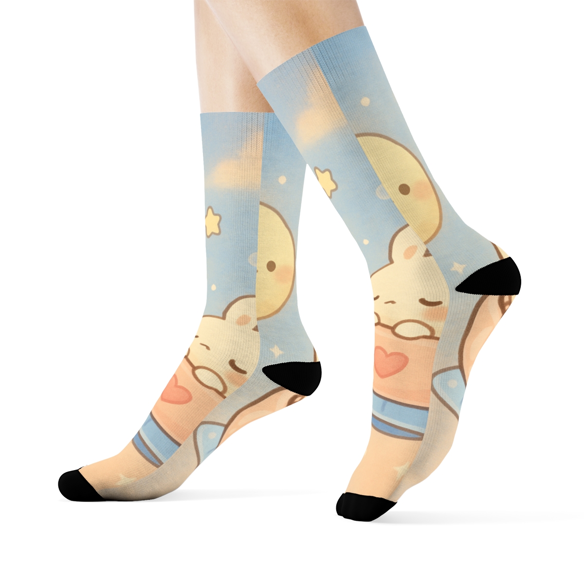 Cosmic Teacup Bunny Orbit stylish patterned socks