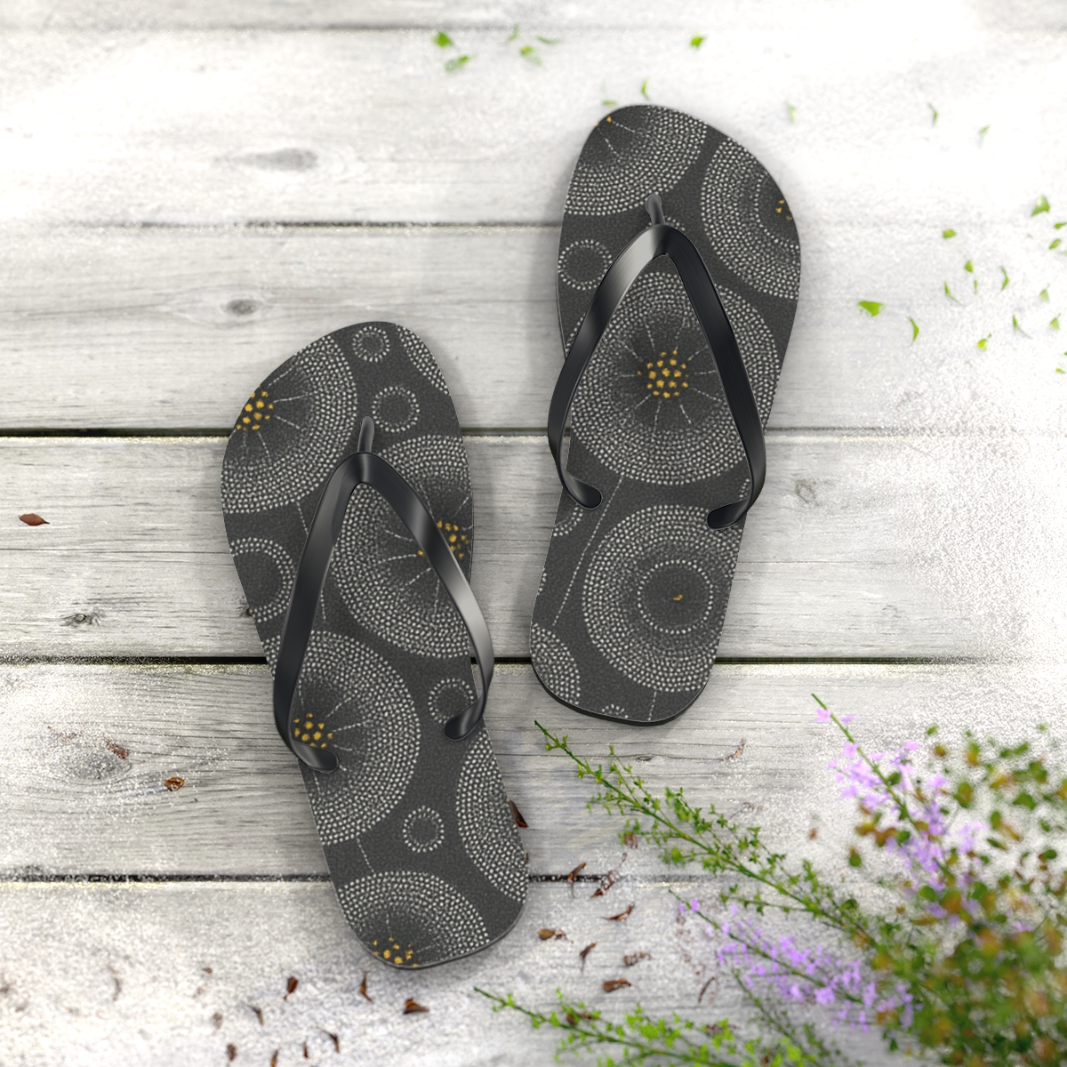 Cosmos Pollen Point Array soft sole flip flops