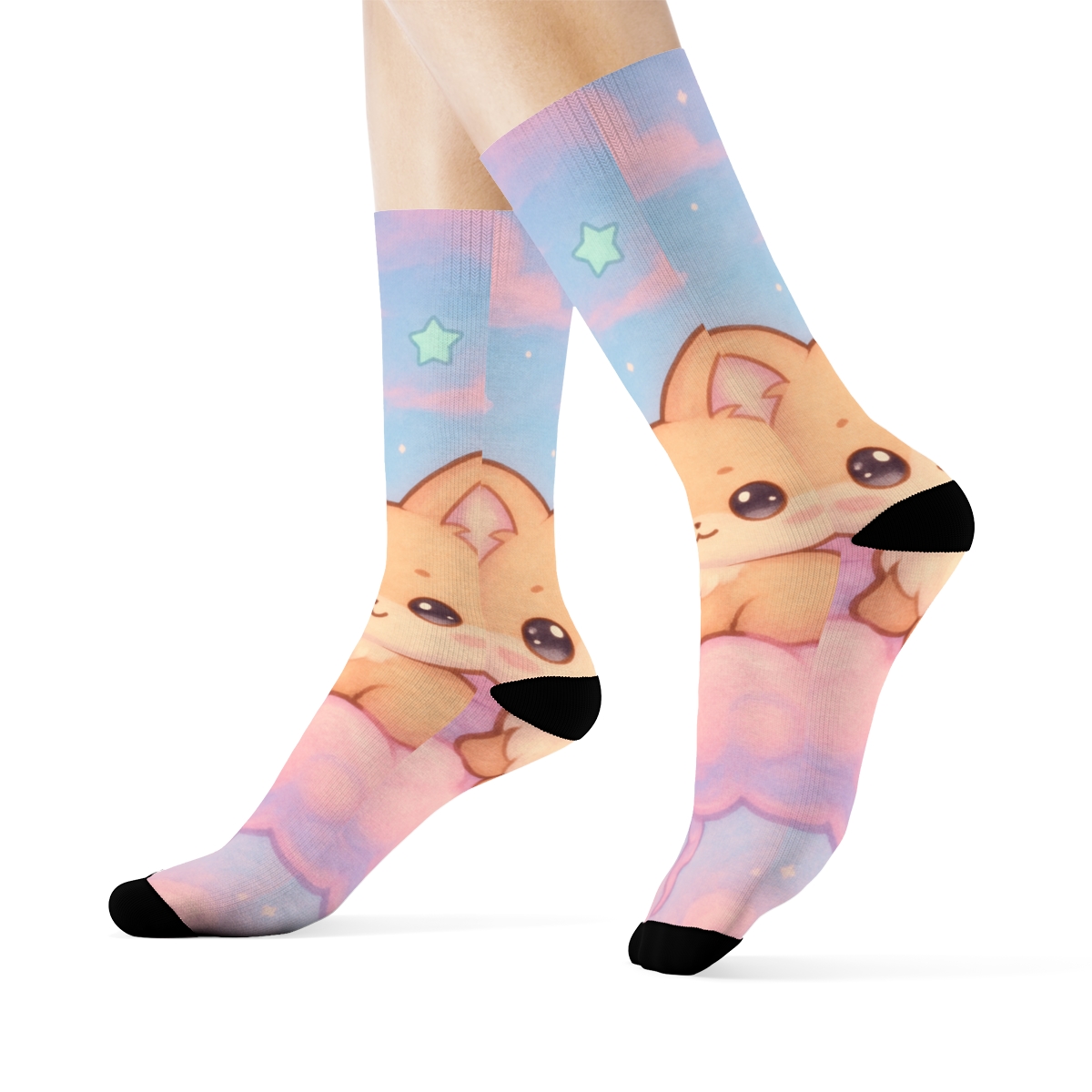 Cotton Candy Fox Float sports performance socks