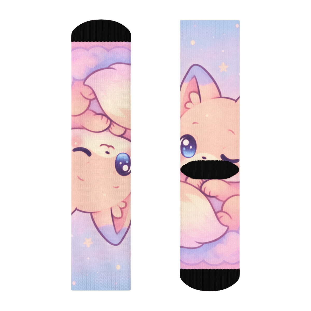 Cotton Candy Fox Nest custom socks