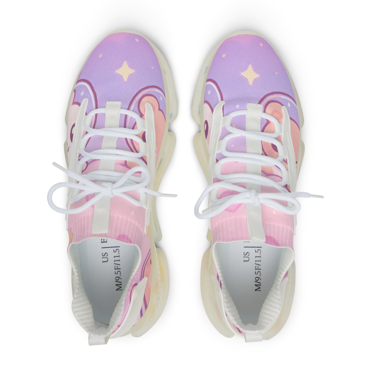 Cotton Candy Moon Critters unique printed sneakers