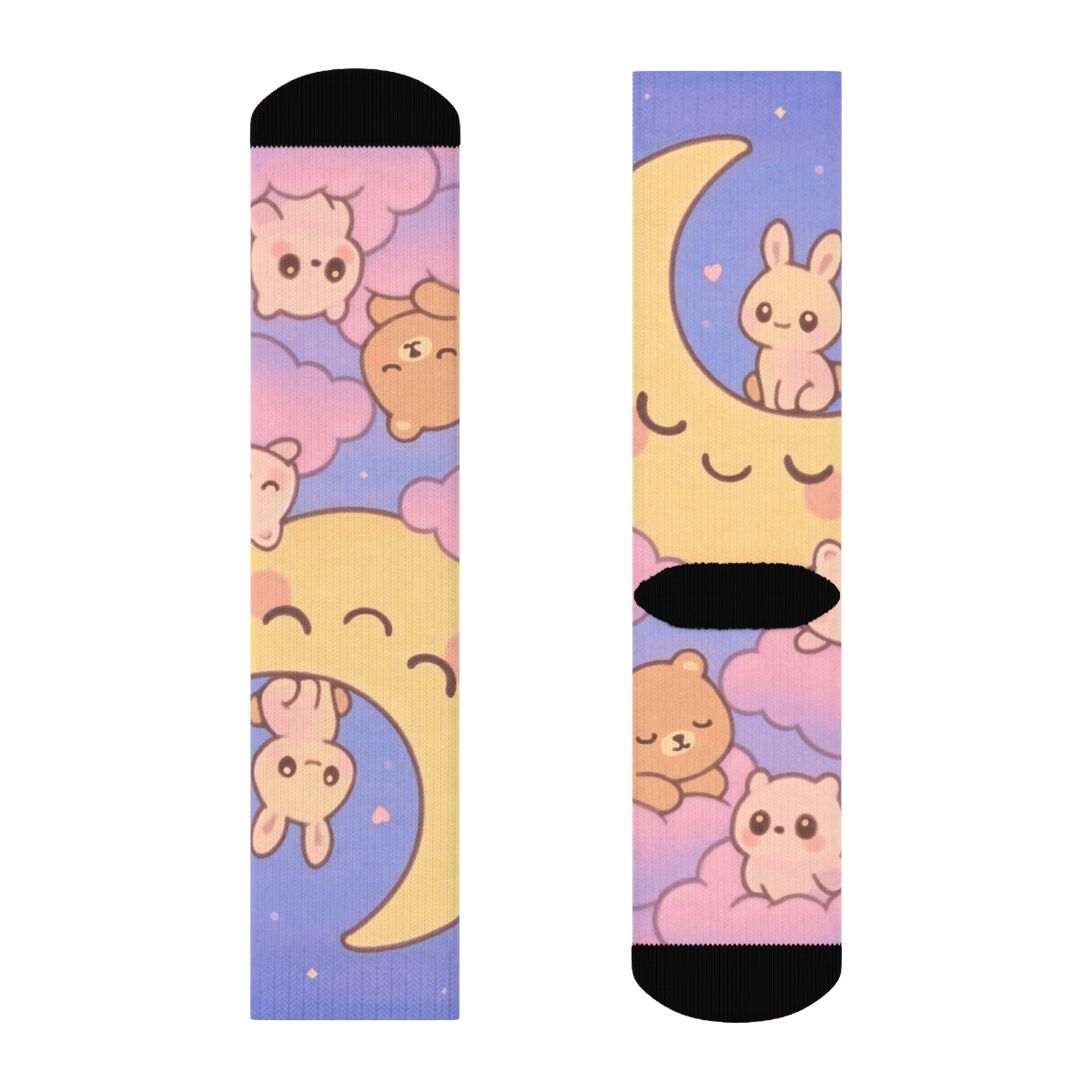 Cotton Candy Moon Critters comfortable cotton socks