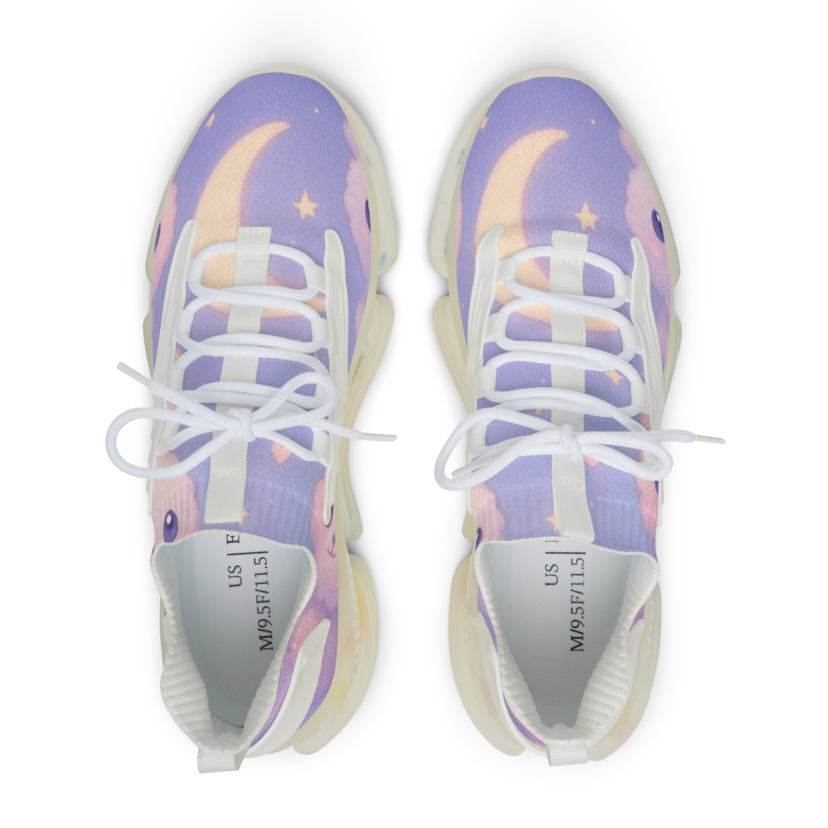 Cotton Candy Moon Critters unique printed sneakers