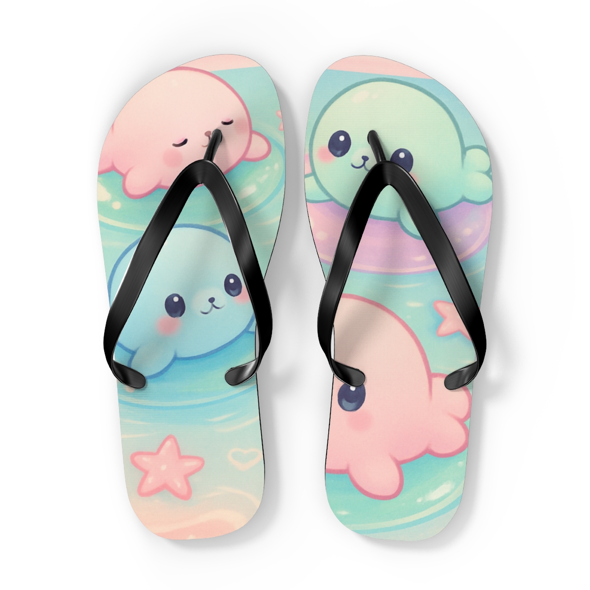 Cotton Candy Seal Float comfortable casual flip flops