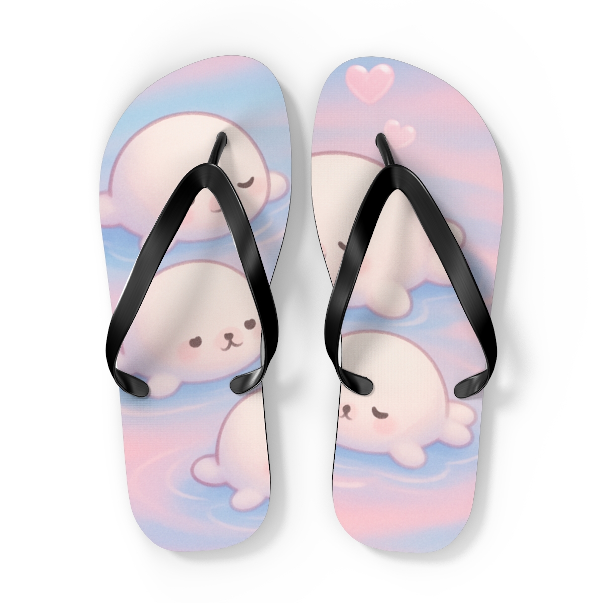 Cotton Candy Seal Puddle soft sole flip flops