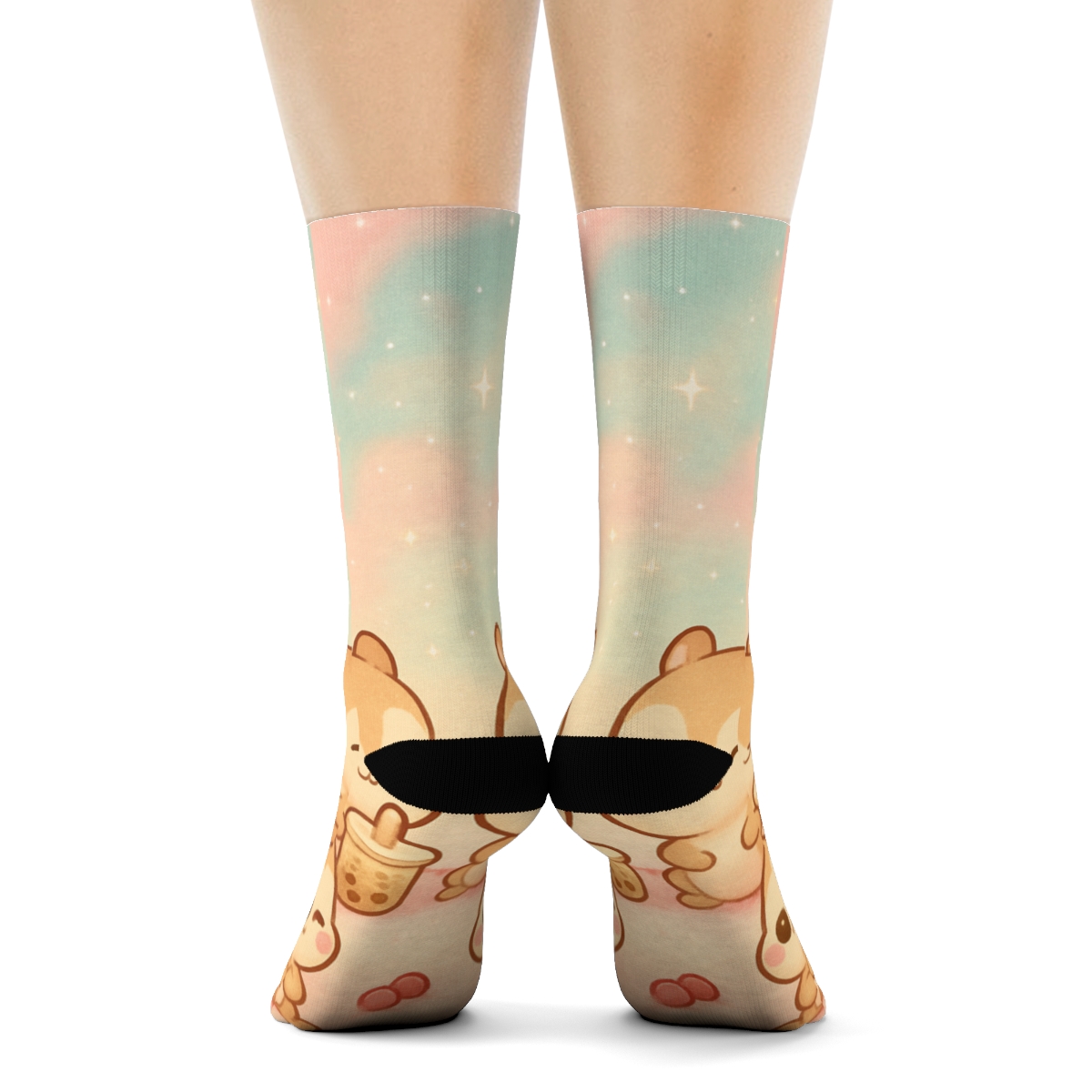 Cotton Candy Squirrel Squad designer logo socks