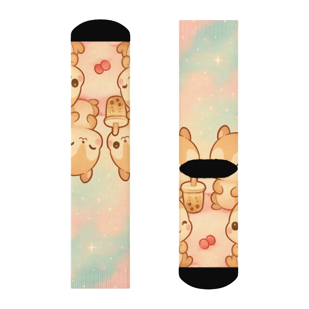 Cotton Candy Squirrel Squad designer logo socks