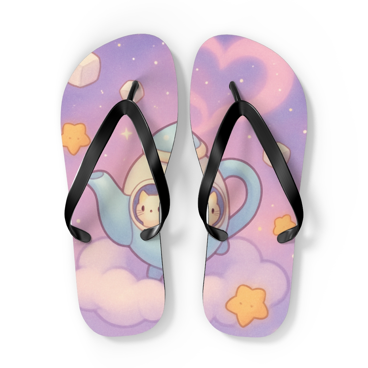 Cozy Teapot Nebula Sleepover stylish summer flip flops