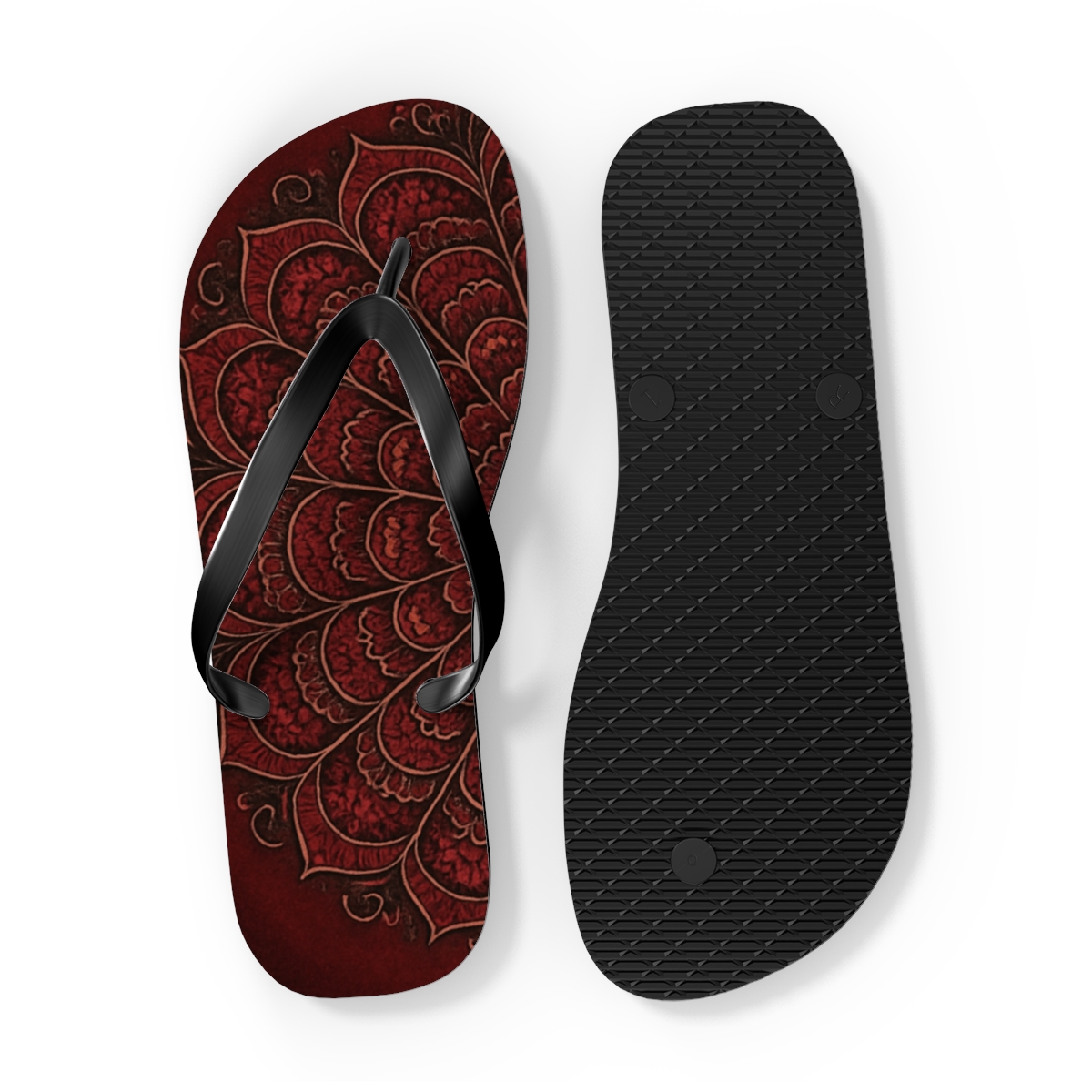 Crimson Spiral Rosette Atlas comfortable casual flip flops