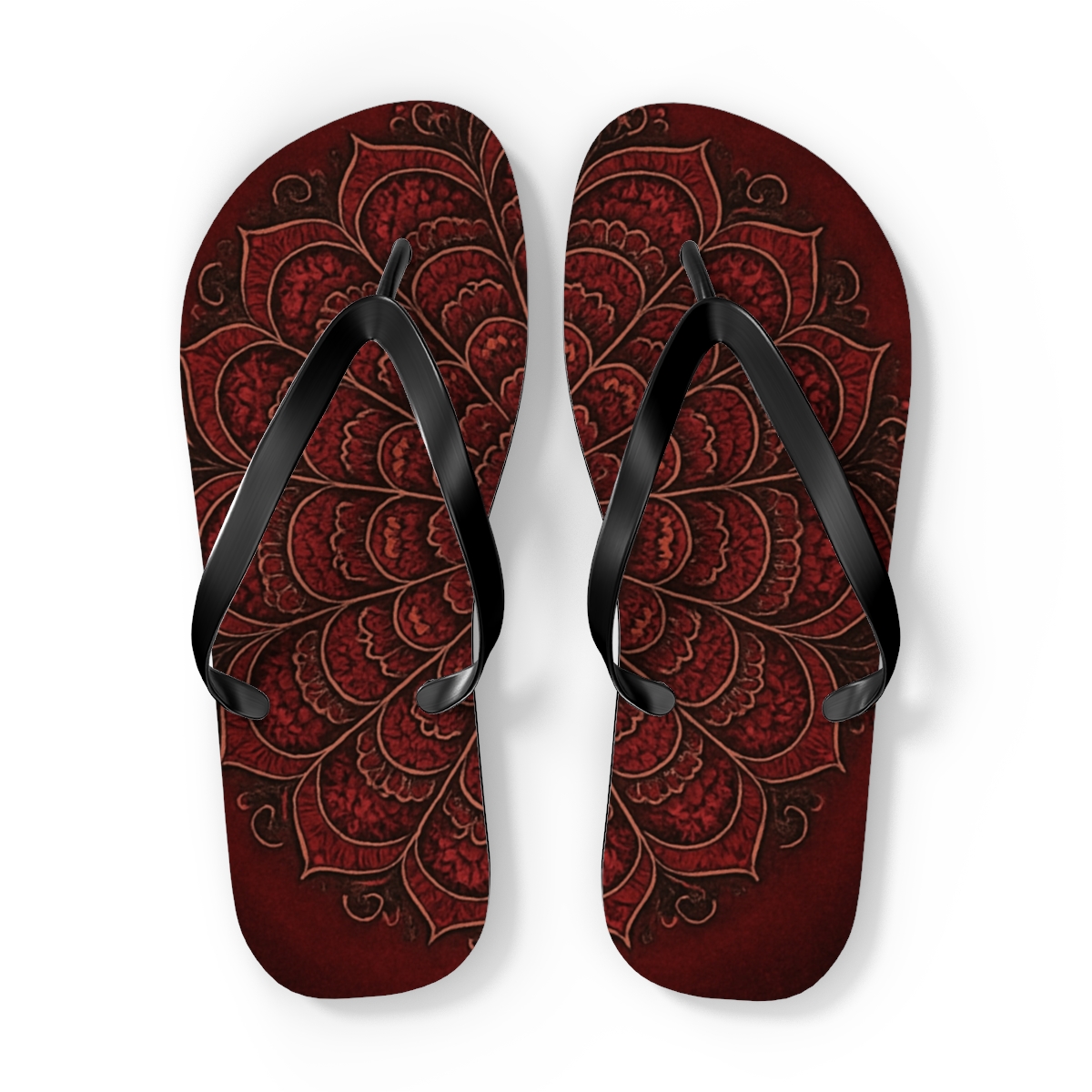 Crimson Spiral Rosette Atlas comfortable casual flip flops