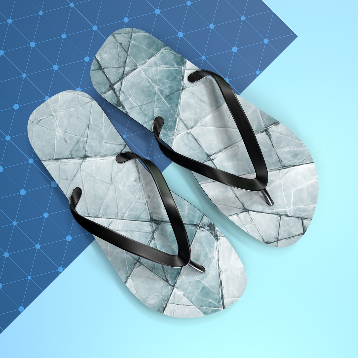 Crystal Shear Lattice designer logo flip flops