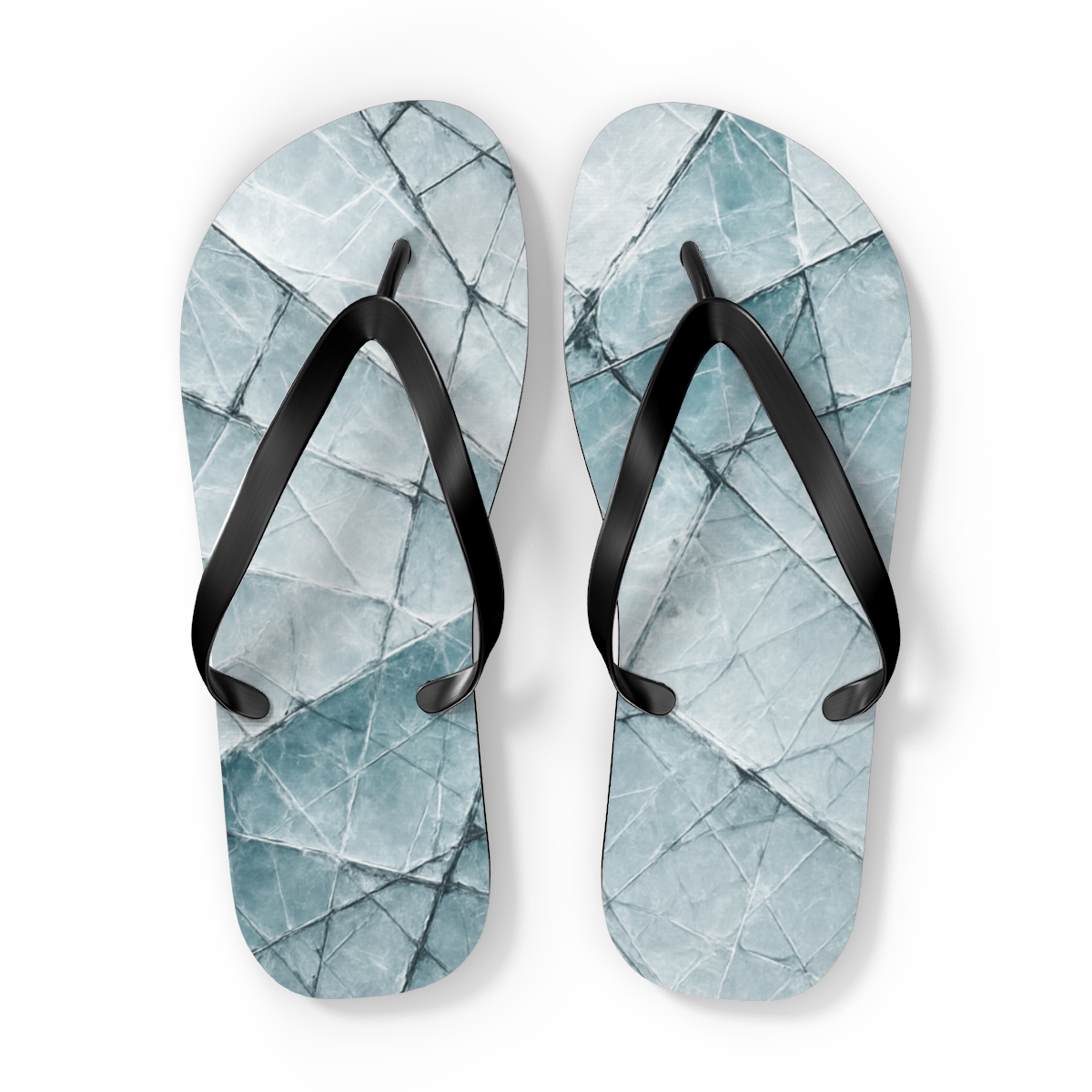 Crystal Shear Lattice designer logo flip flops