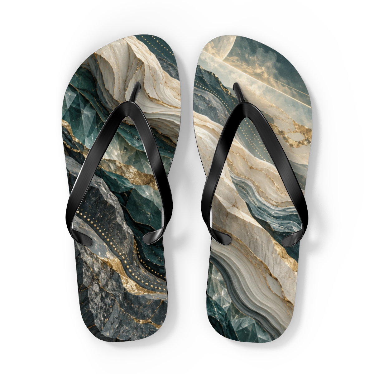 Crystalline Drift Fold Array comfortable casual flip flops [AI-57691e48-d78885c98de8]